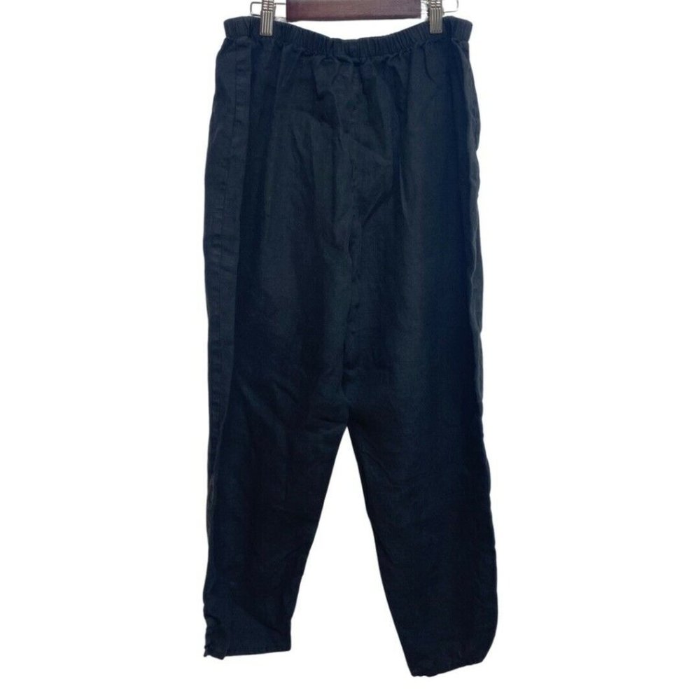 Flax black linen tapered lagenlook pants lagenlook